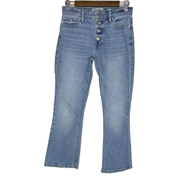 Lucky Brand Women's Exposed Button Fly Bridgette Cropped‎ Flare Jeans Size 4/27 - Picture 1 of 11